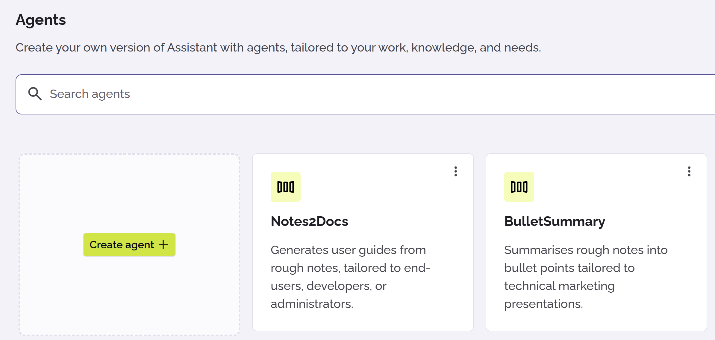 PhariaAssistant Agents page
