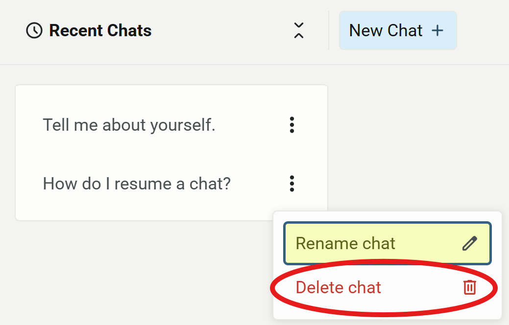PhariaAssistant Chat - delete chat