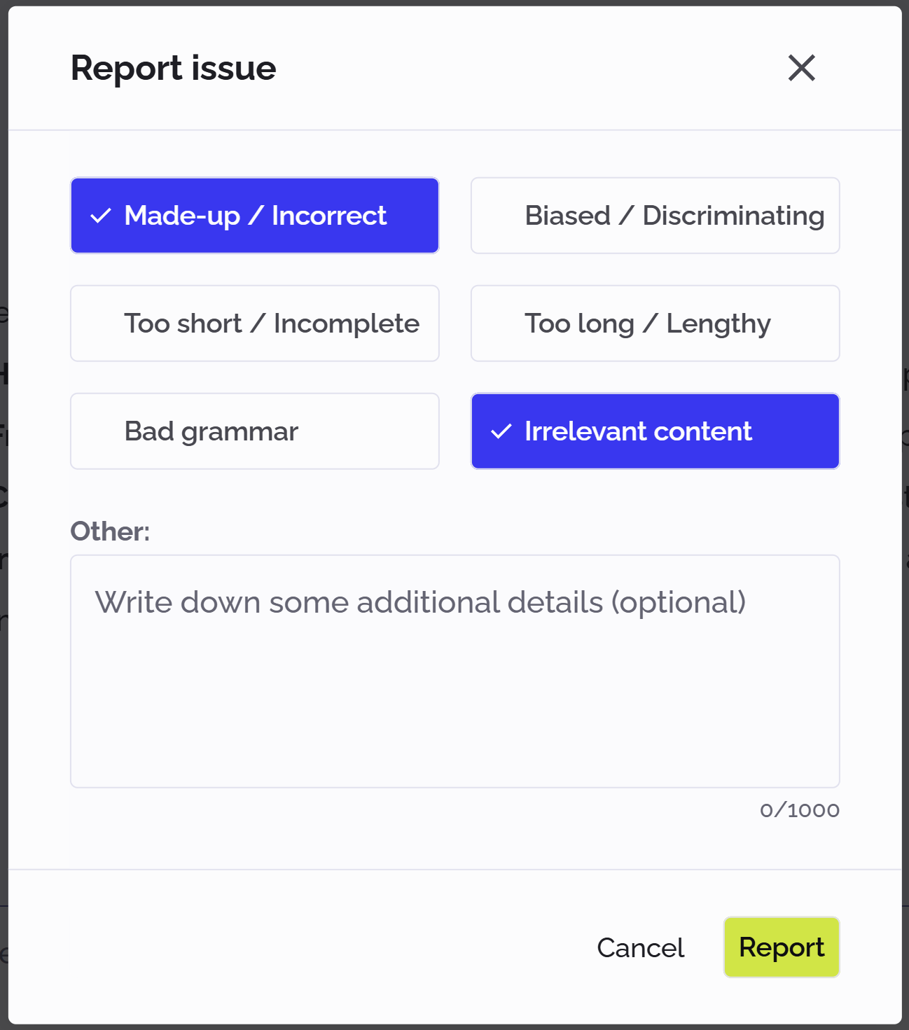 PhariaAssistant Summarization - providing negative feedback to a summary