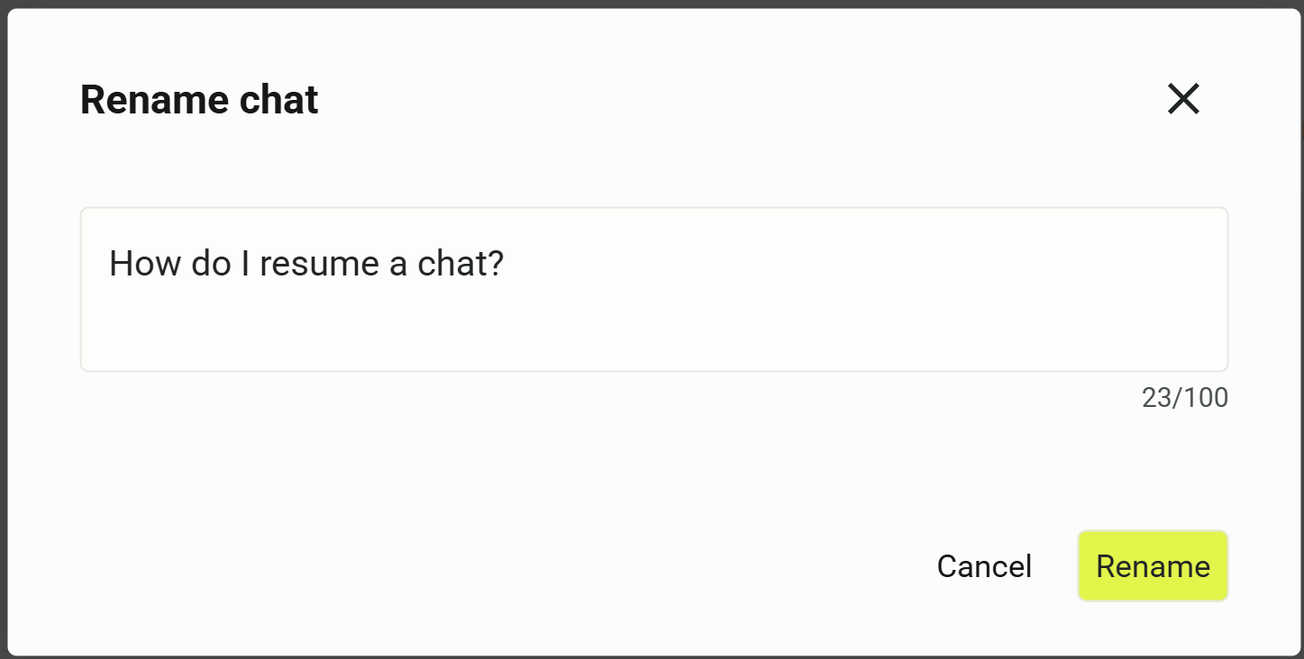 PhariaAssistant Chat - Rename chat box