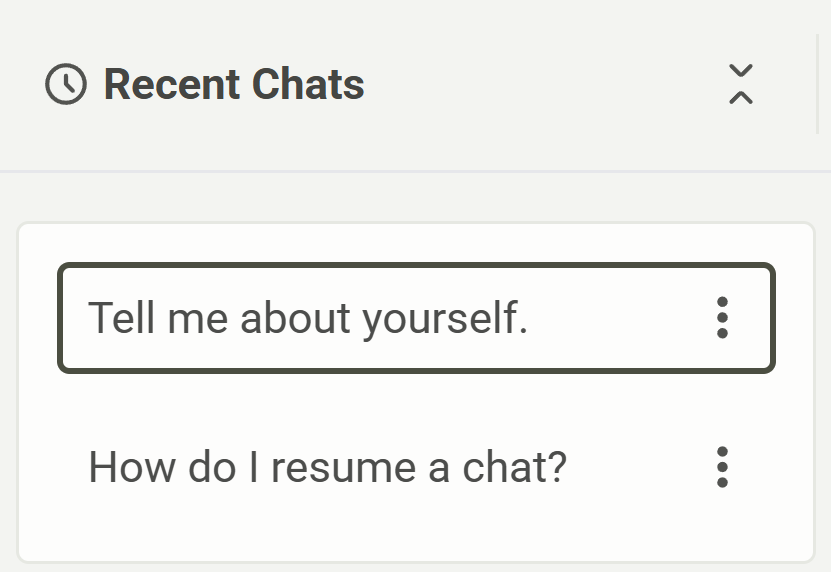 PhariaAssistant Chat - resume conversation