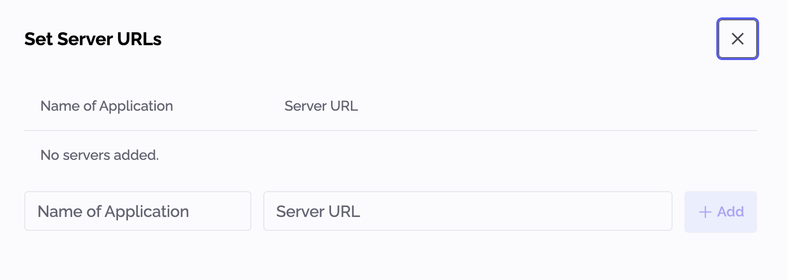 Developer mode add application server