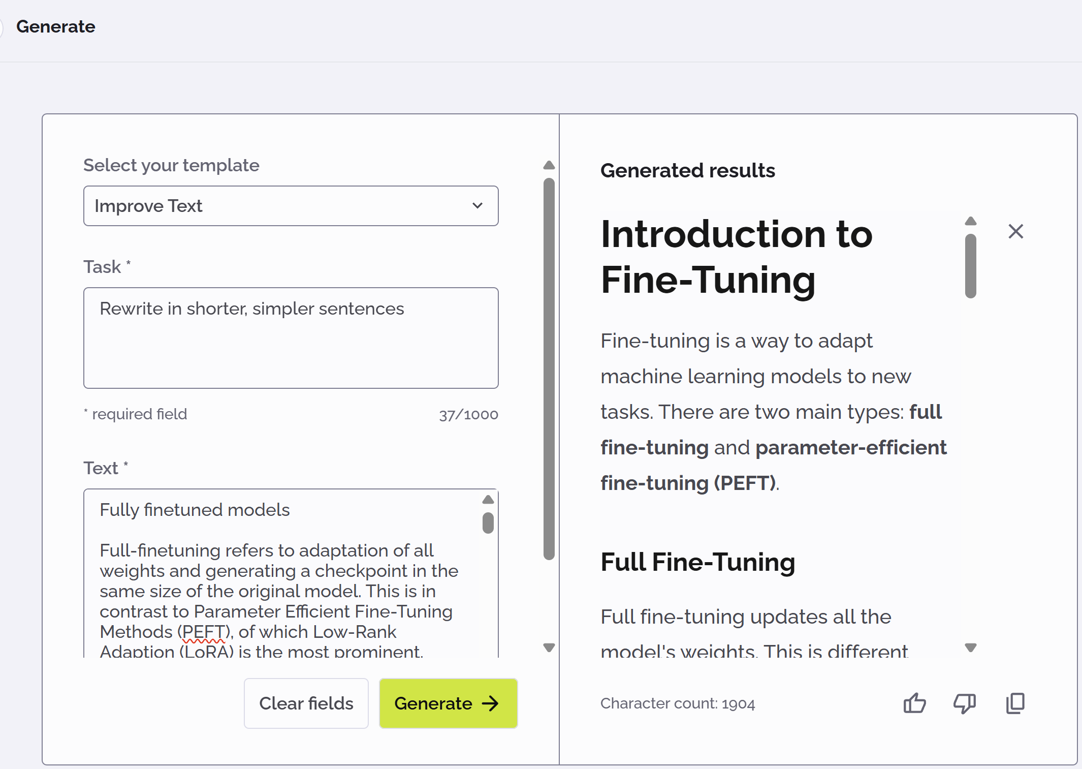 PhariaAssistant Generation