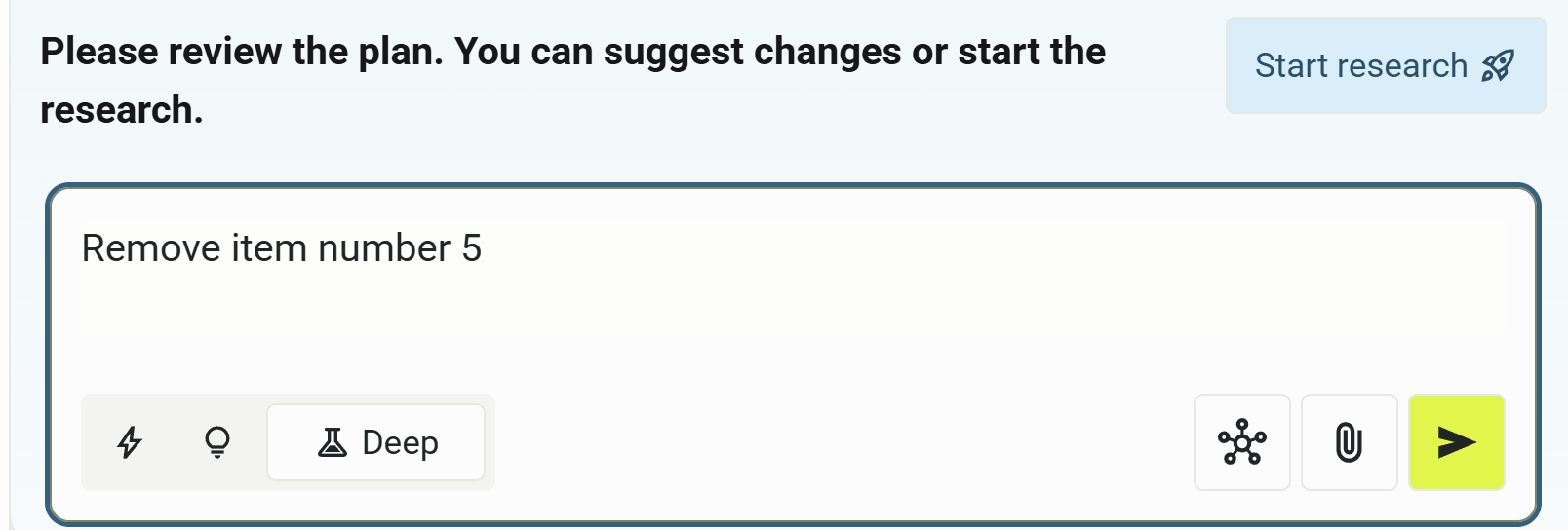PhariaAssistant Chat - deep research plan