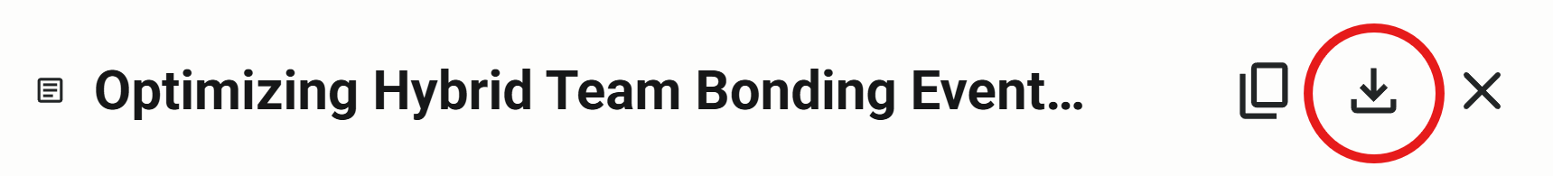 PhariaAssistant Chat - export the research report