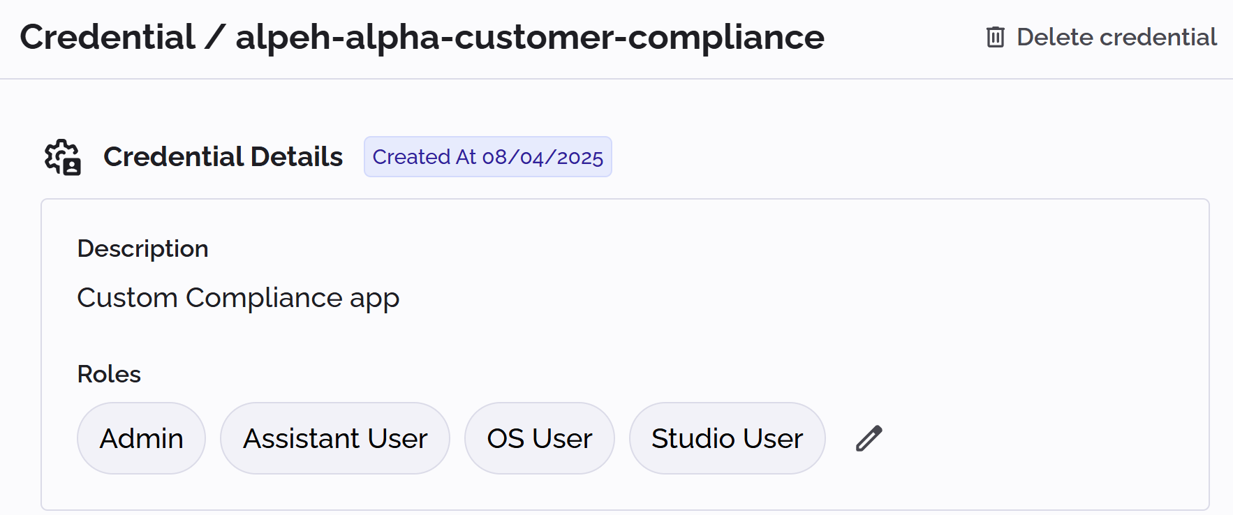 PhariaOS - delete a credential