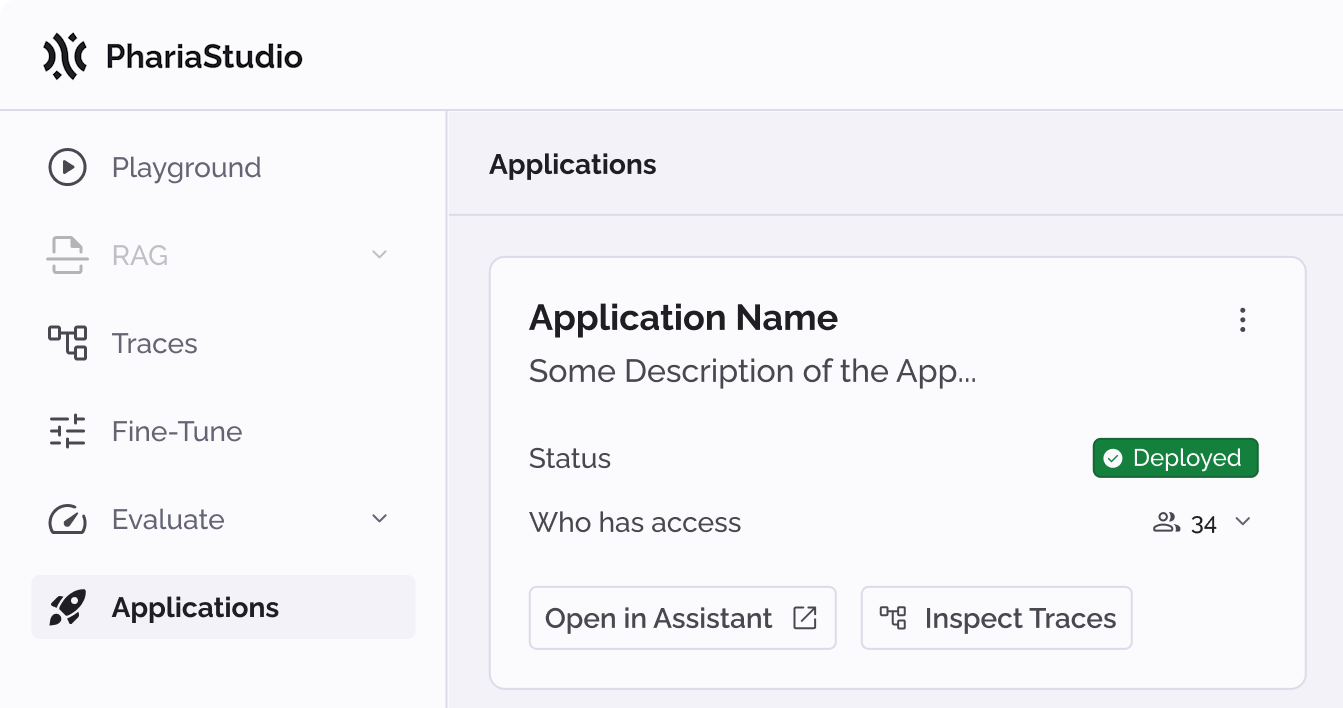 PhariaStudio - deployed applications