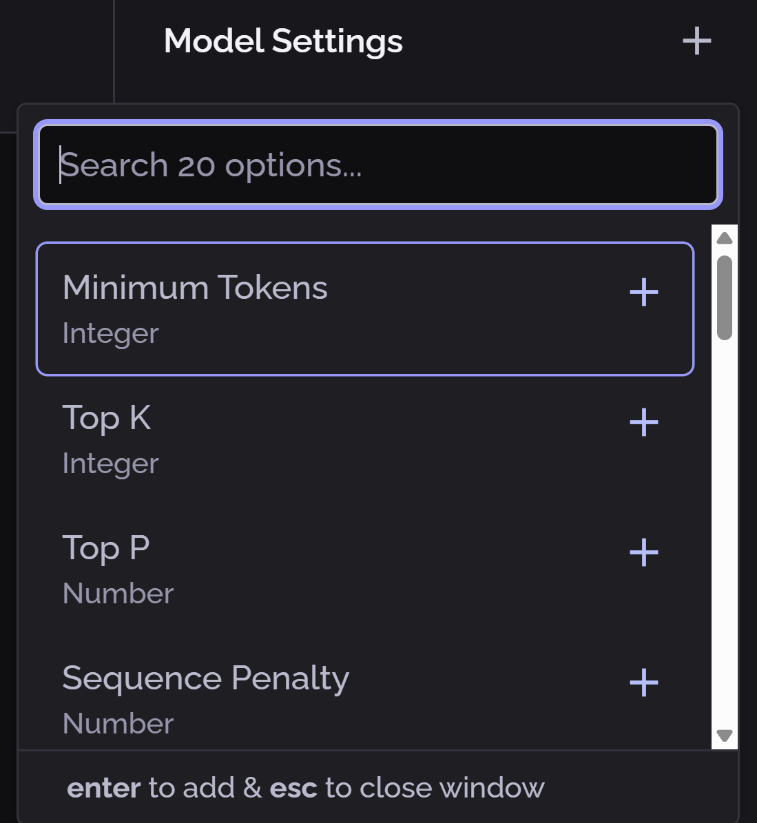 PhariaStudio - model settings