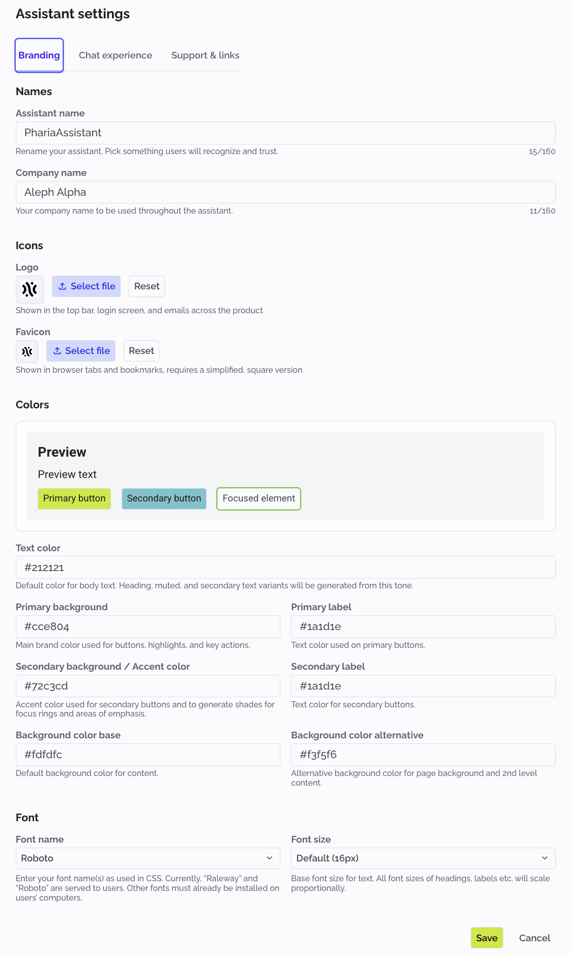 PhariaOS - branding PhariaAssistant