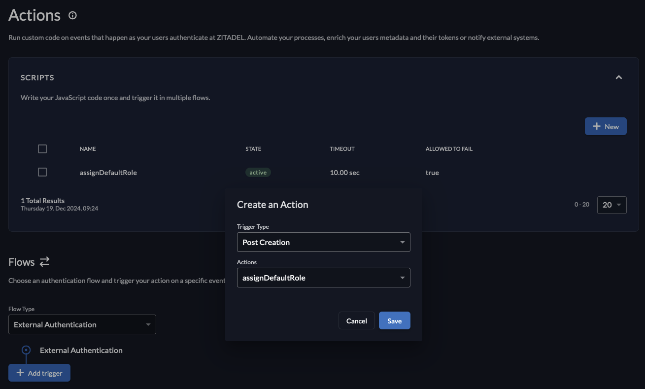 Zitadel: add automatic role assignment